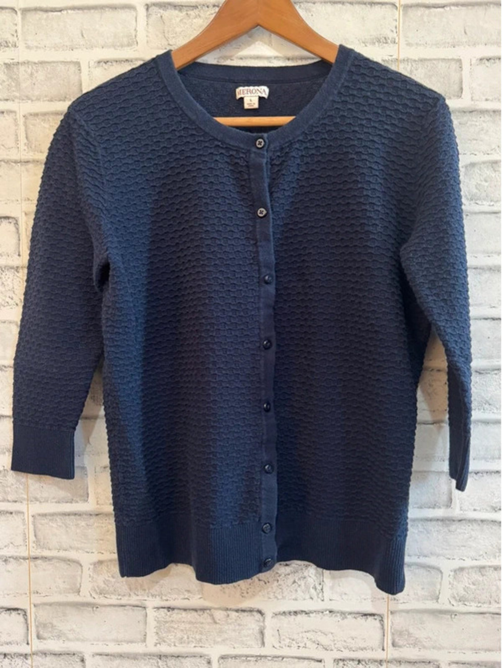 Women’s Merona blue button down cardigan sweater size large